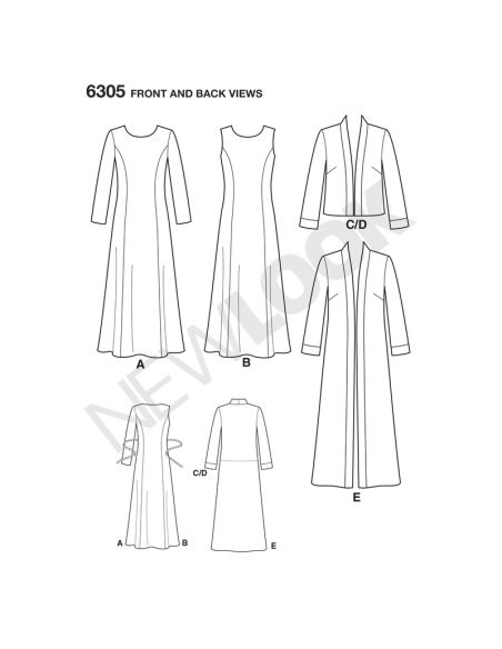 Patron New Look 6305 - Robes et vestes