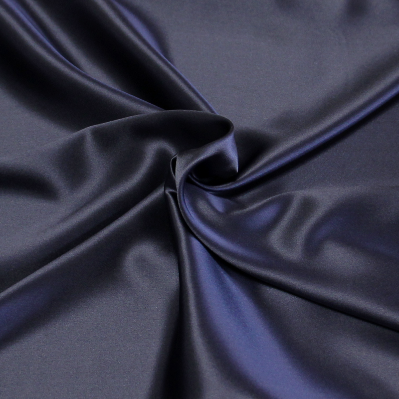 Satin 100% soie (25 mommes) - Marine