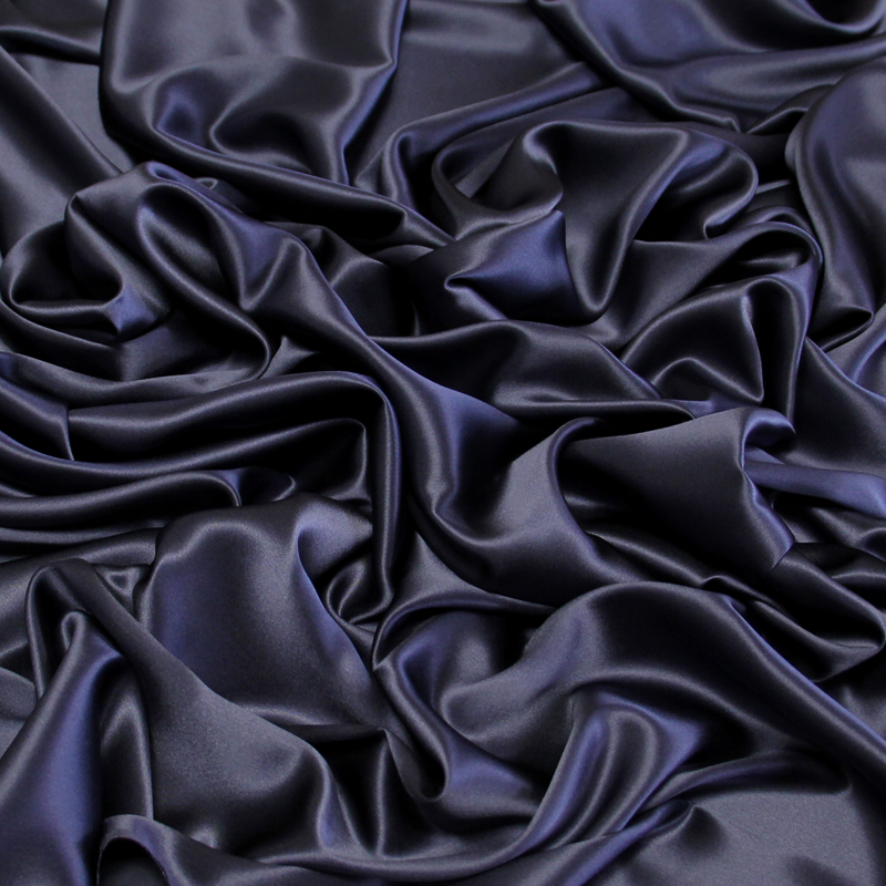 Satin 100% soie (25 mommes) - Marine