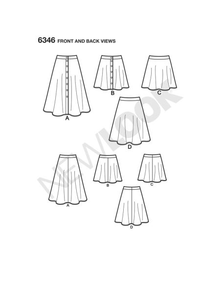 Patron New Look 6346 - Jupe