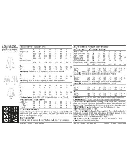 Patron New Look 6346 - Jupe