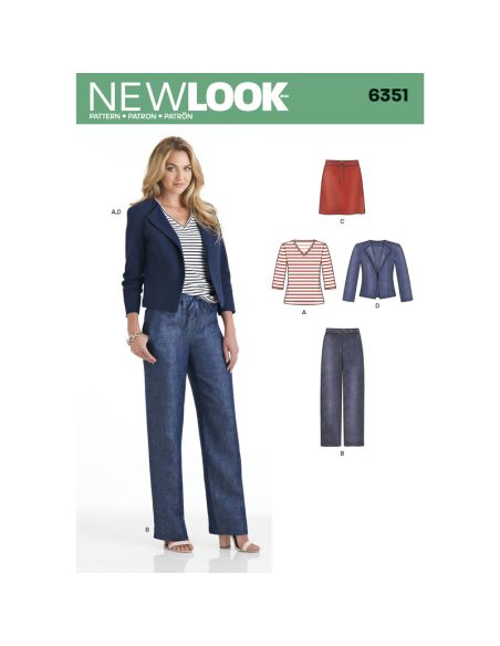 Patron New Look 6351 - Ensemble dame