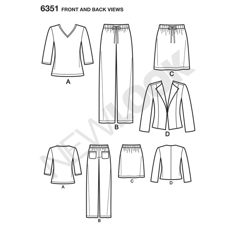 Patron New Look 6351 - Ensemble dame