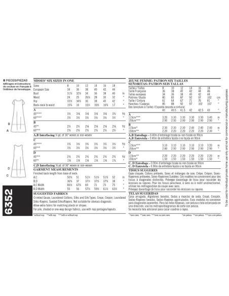 Patron New Look 6352 - Robes