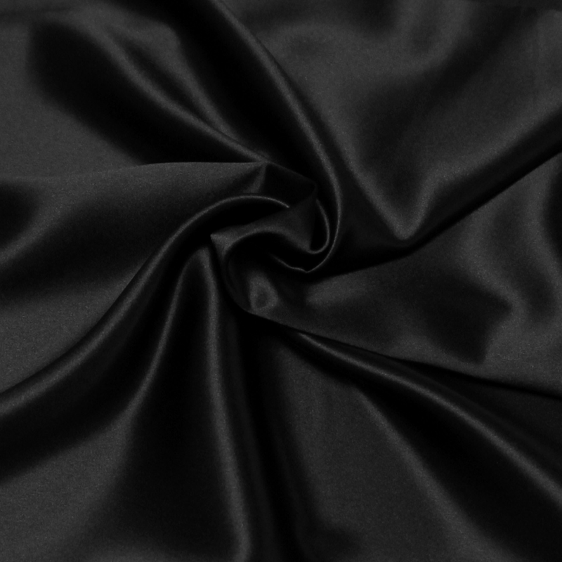 Satin 100% soie (25 mommes) - Noir