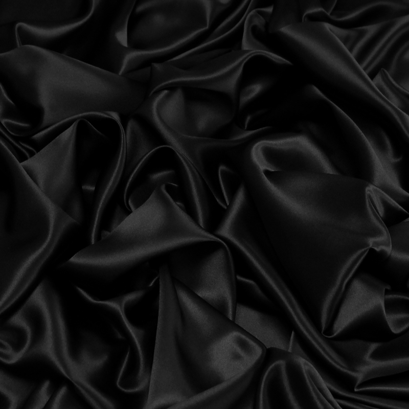 Satin 100% soie (25 mommes) - Noir