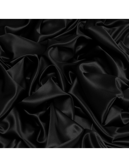 Satin 100% soie (25 mommes) - Noir