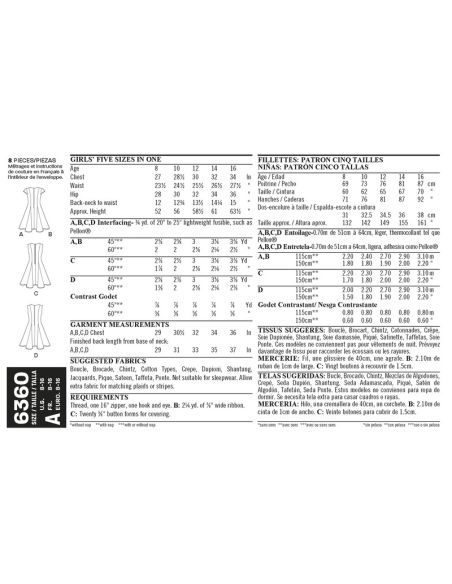 Patron New Look 6360 - Robe fillette