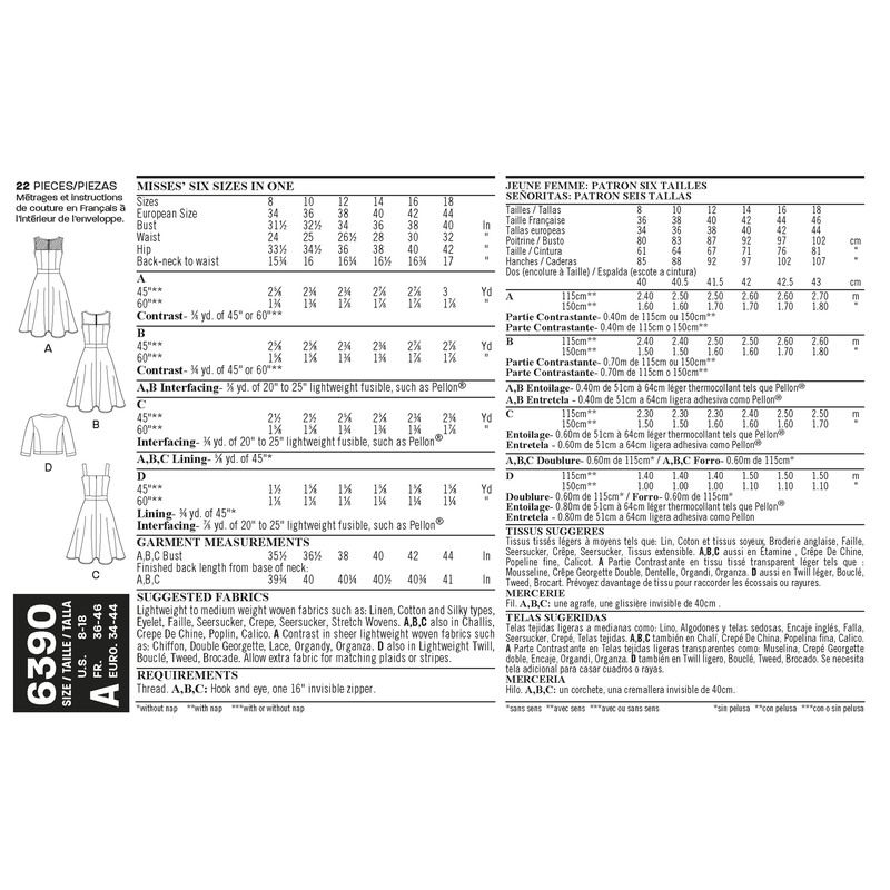 Patron New Look 6390 - Robe et boléro