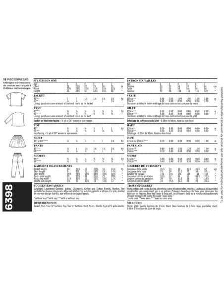 Patron New Look 6398 - Ensemble garçon