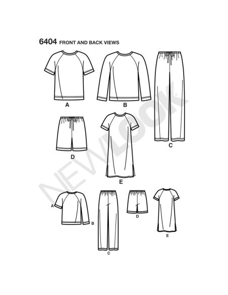 Patron New Look 6404 - Ensemble femme et homme