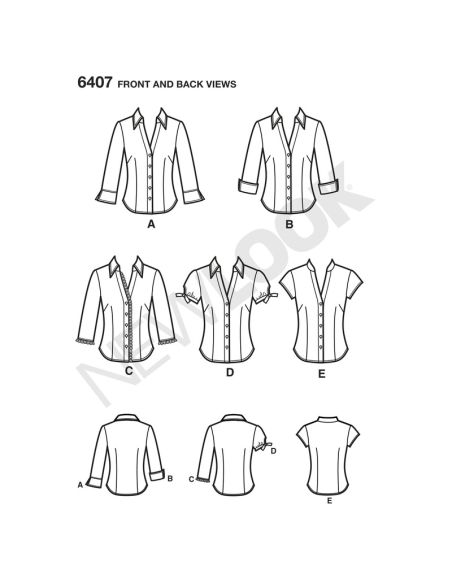 Patron New Look 6407 - Chemise