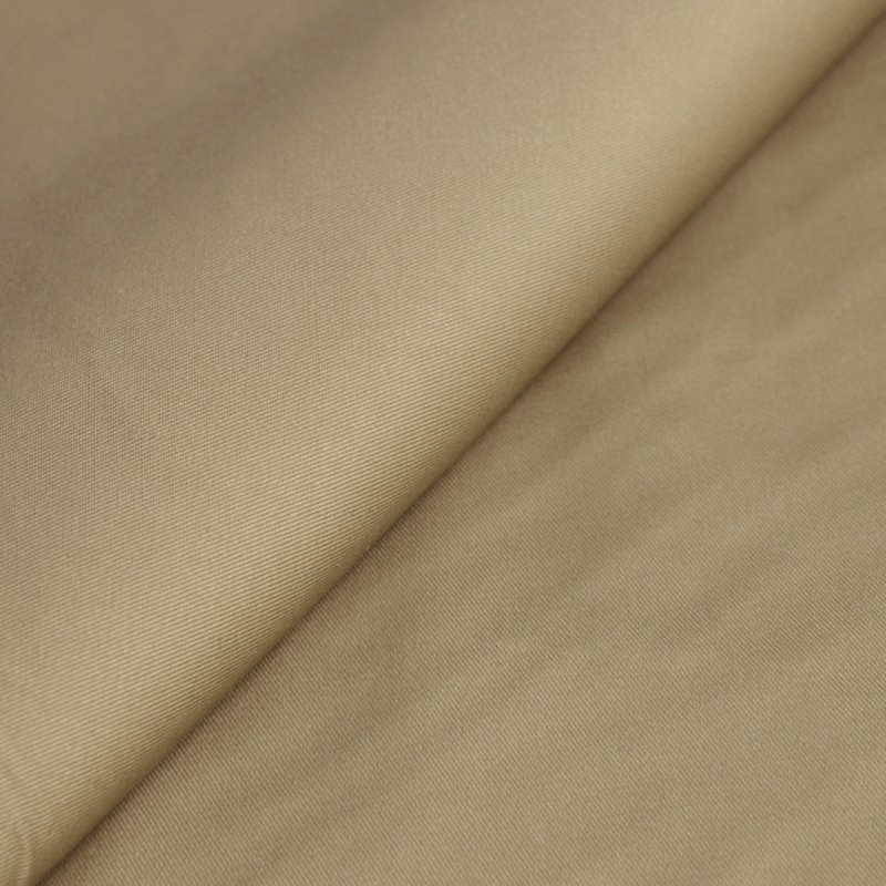Gabardine coton et polyester taupe