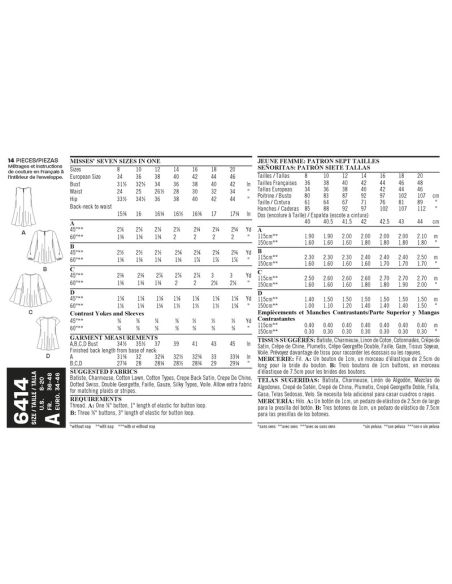 Patron New Look 6414 - Top et chemisier