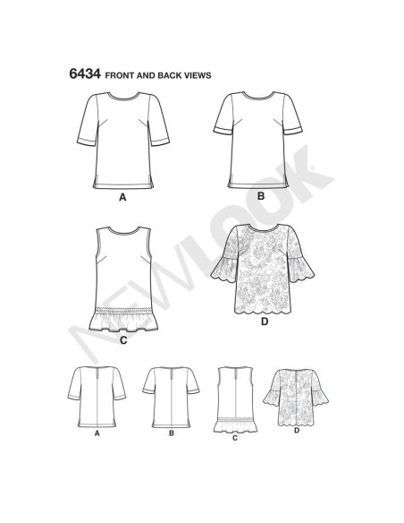 Patron New Look 6434 - Tshirt