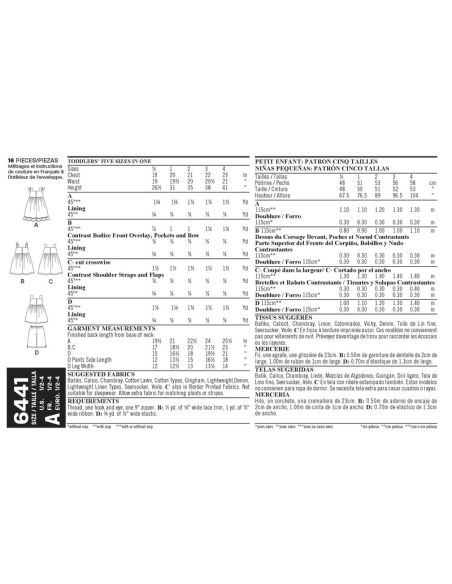 Patron New Look 6441 - Robe fillette