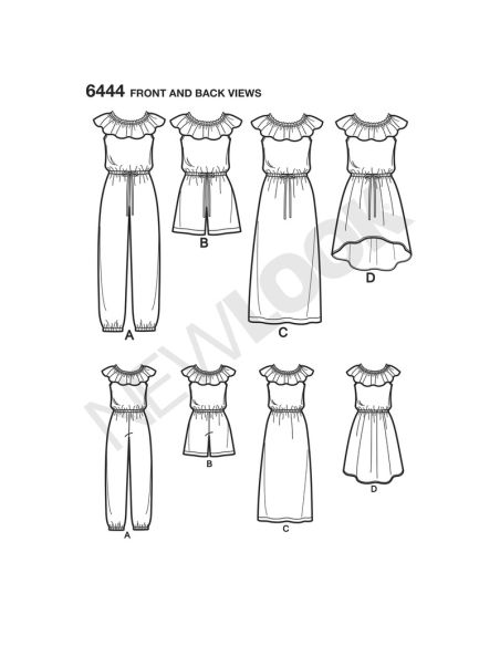 Patron New Look 6444 - Combipantalon