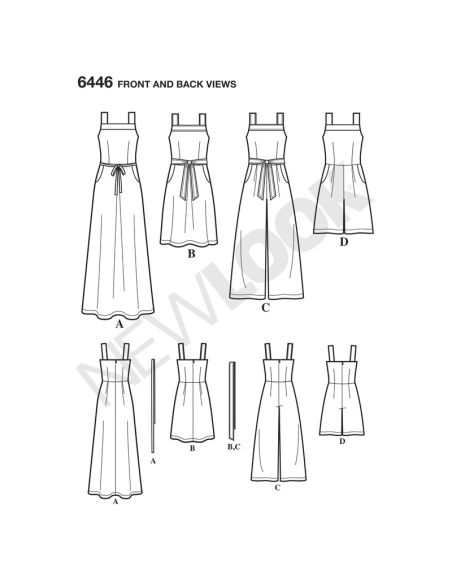 Patron New Look 6446 - Robe et combi - pantalon