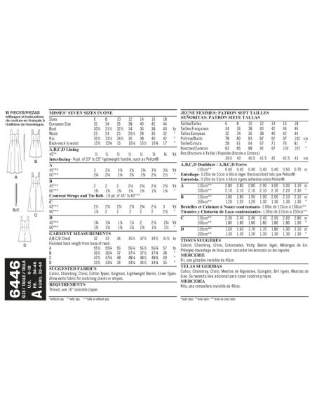 Patron New Look 6446 - Robe et combi - pantalon