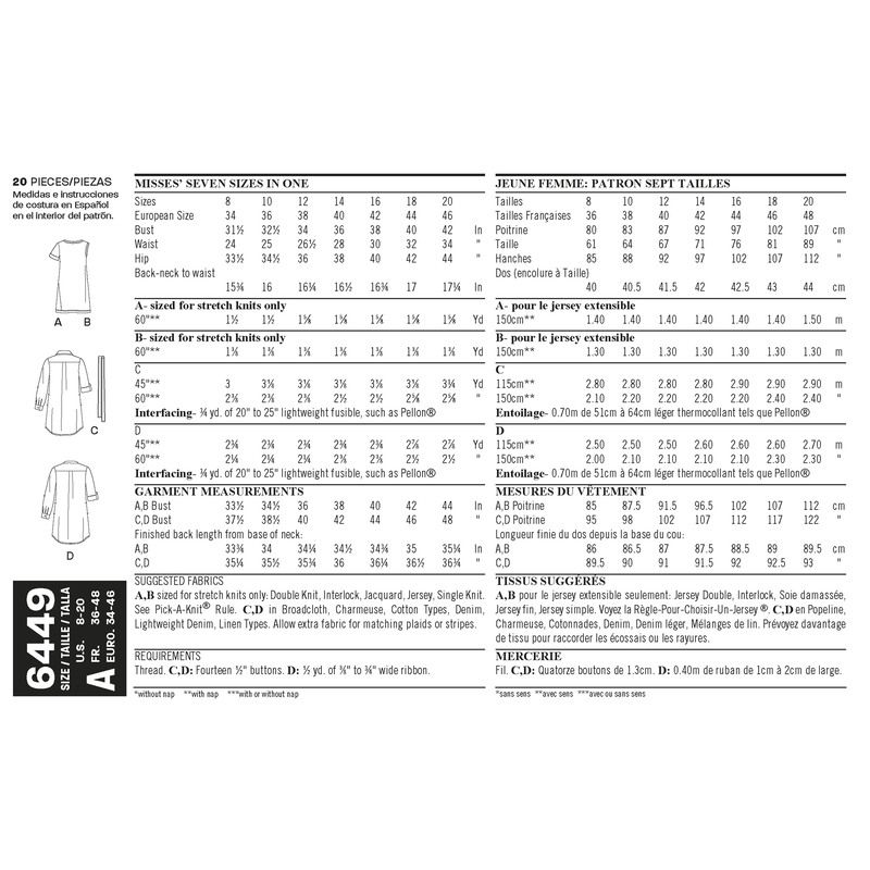 Patron New Look 6449 - Robe