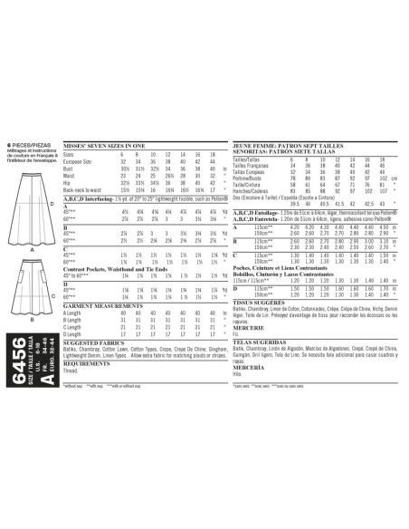 Patron New Look 6456 - Jupe