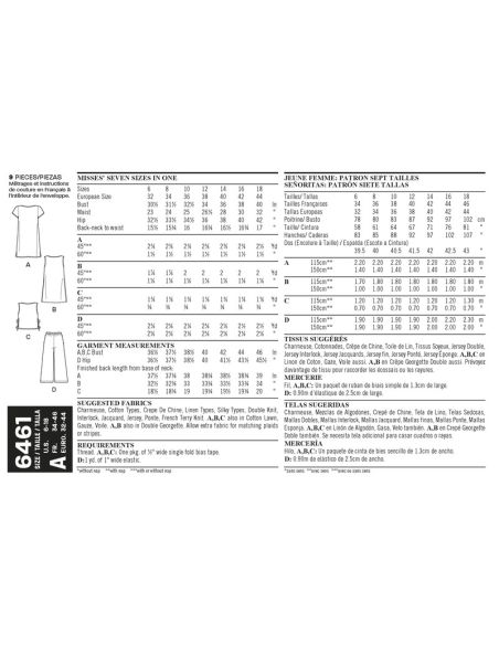 Patron New Look 6461 - Tunique et pantalon