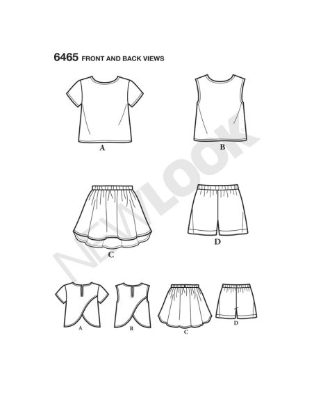 Patron New Look 6465 - Ensemble fille