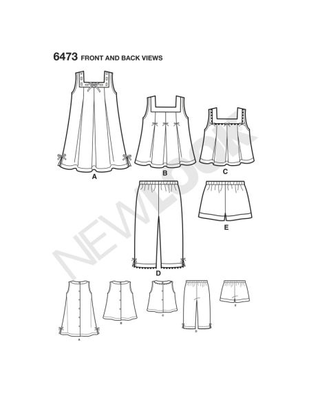 Patron New Look 6473 - Ensemble fille