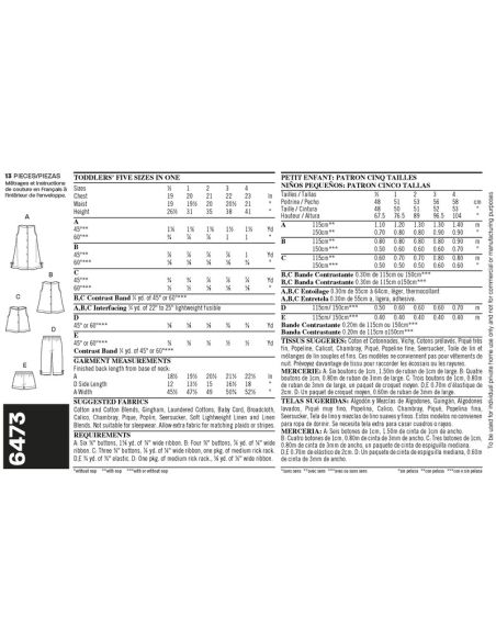 Patron New Look 6473 - Ensemble fille