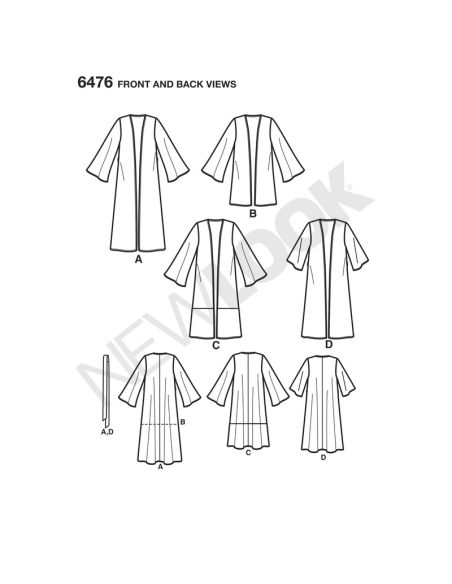 Patron New Look 6476 - Kimono