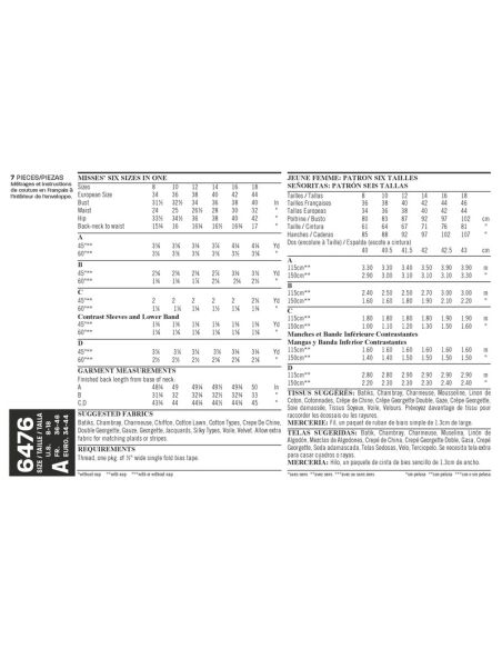 Patron New Look 6476 - Kimono