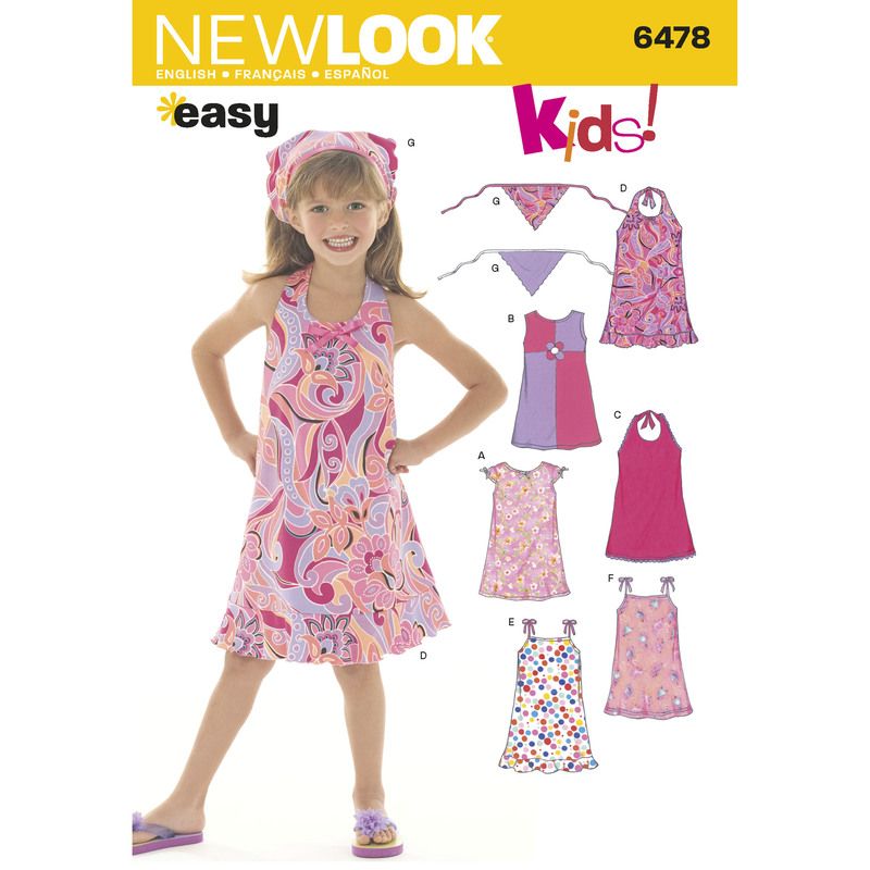 Patron New Look 6478 - Robe et bandeau fillette