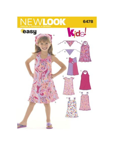 Patron New Look 6478 - Robe et bandeau fillette