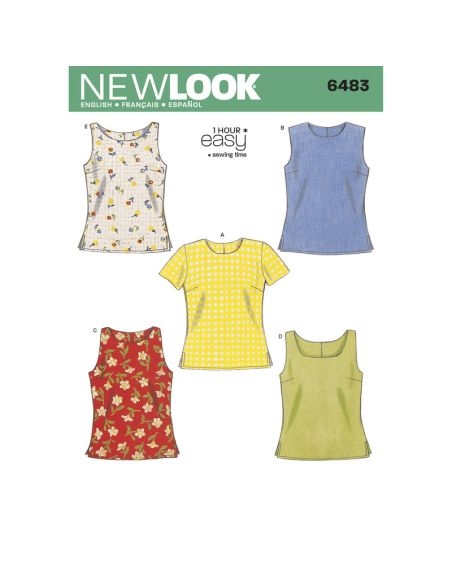 Patron New Look 6483 - Débardeur, tee-shirt