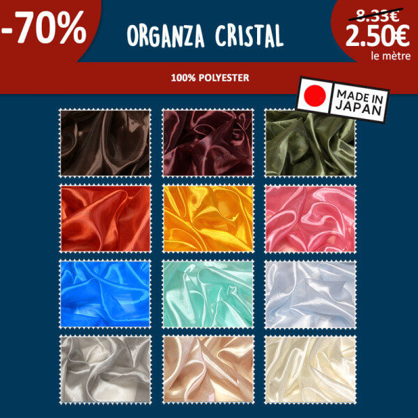Organza cristal à 2,50€ le mètre à -70% |  15 coloris