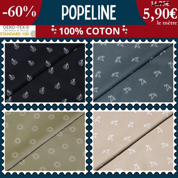 Popeline 100% coton imprimé à 5,90€ le mètre -60% | 16 nouveaux imprimés