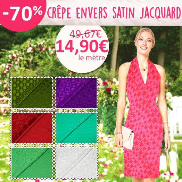 Crêpe envers satin jacquard à 14,90€ le mètre
