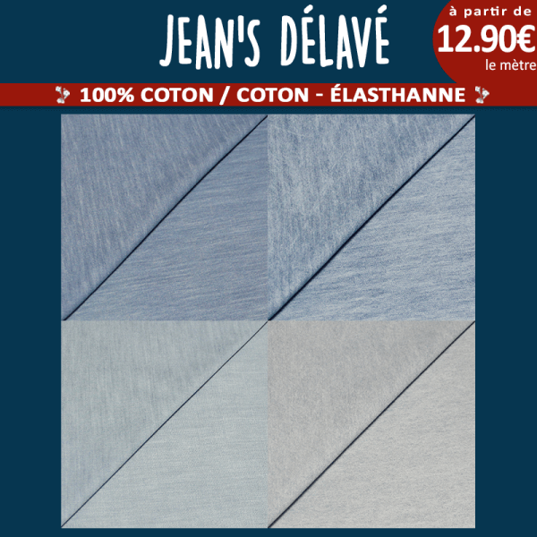 Réinventez votre style avec notre collection exquise de jean's délavé - Tissus de Rêve !