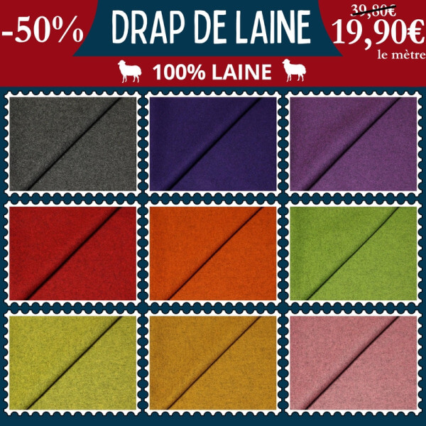 Drap de laine 100% laine à 19,90€ le mètre à -50%