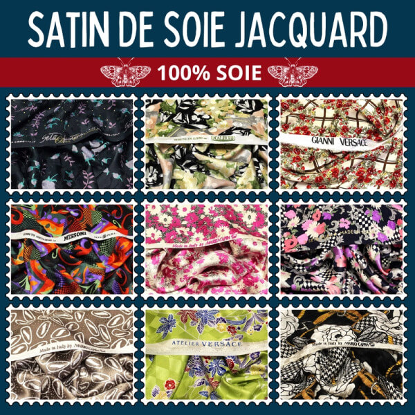Satin de Soie Jacquard Made in Italie – Élégance et Upcycling à Saisir !
