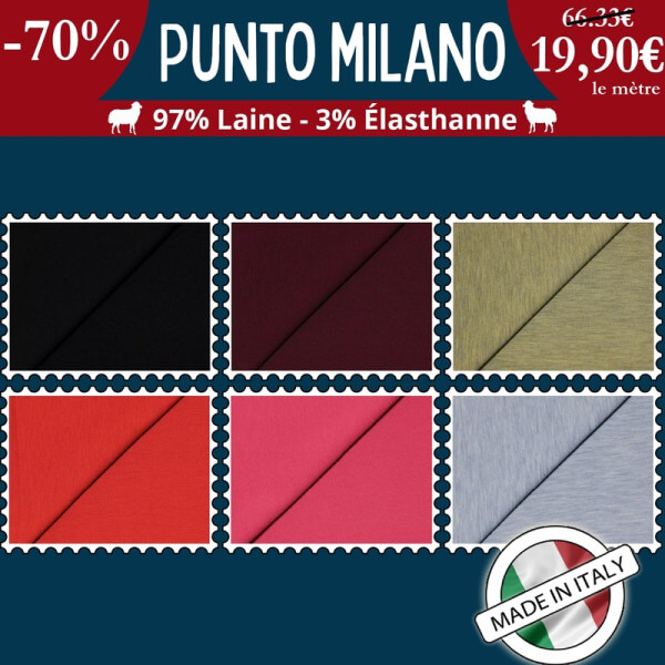 Découvrez notre tissu Punto Milano laine & élasthanne : confort et élégance