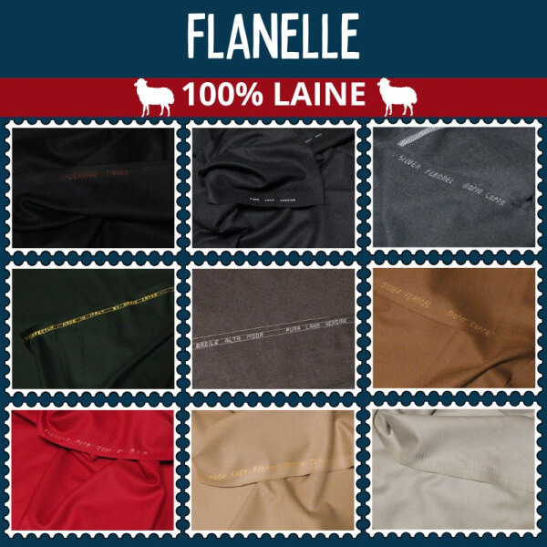 Tissus Flanelle 100% laine – Édition limitée d'Italie & Angleterre