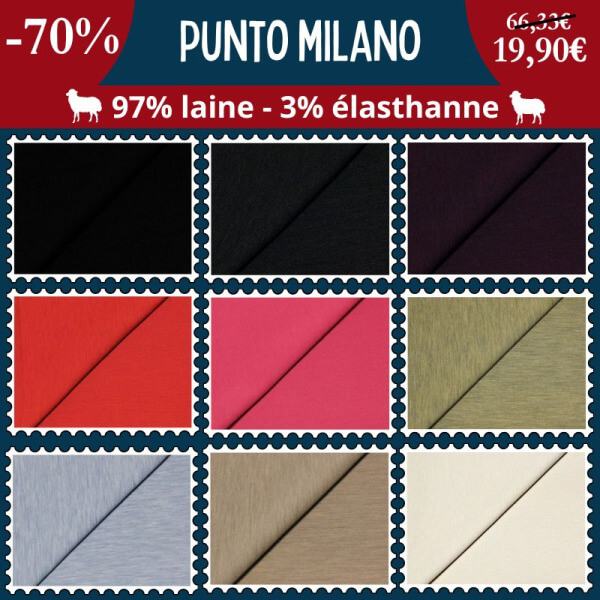 Découvrez notre tissu Punto Milano laine & élasthanne : confort et élégance