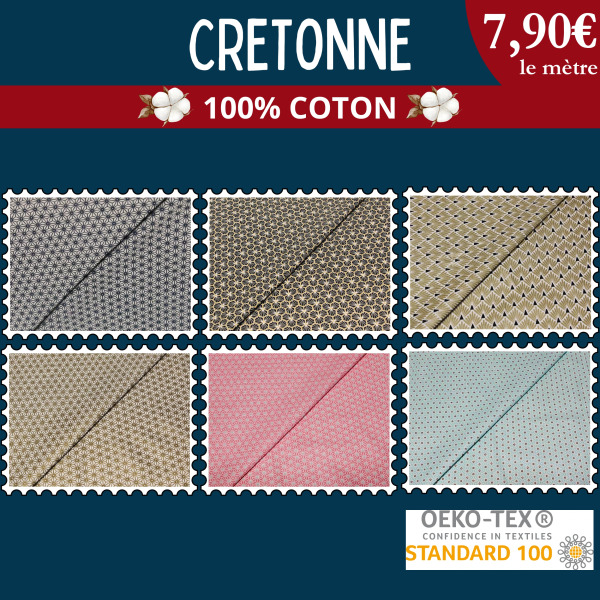 Une cretonne 100% coton OEKO-TEX qui a tout bon !