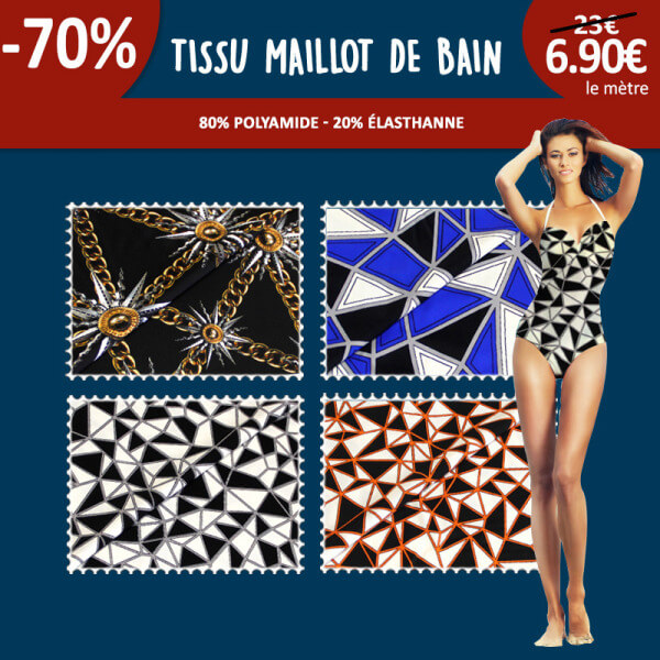 Tissu maillot de bain, de nouveaux imprimés à 6,90€ le mètre !