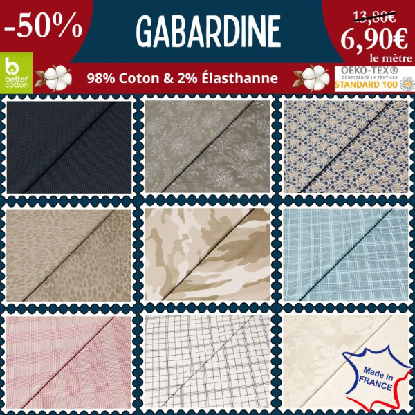 Élégance et résistance : notre gabardine imprimée à -50% !