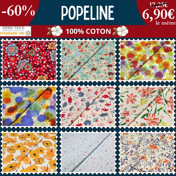 Popeline 100% coton fleurie : légèreté à -60% ! ?????