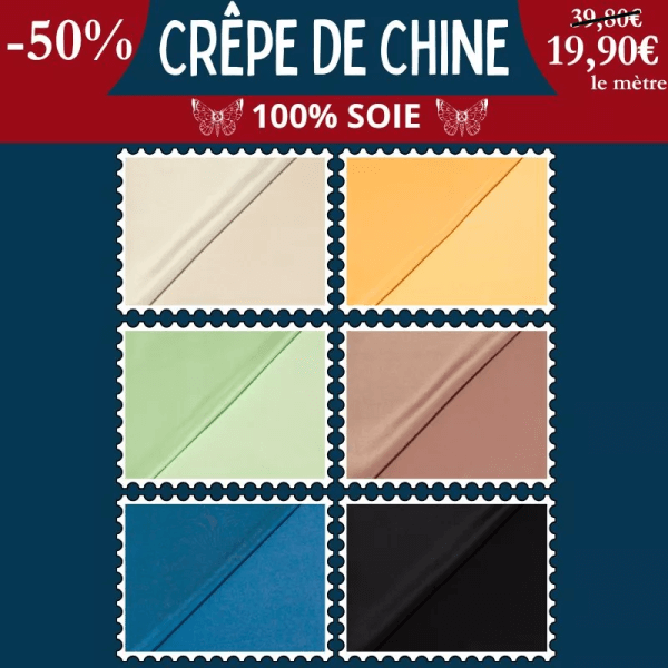 Crêpe de Chine 100% soie issu de stocks dormants – quantité limitée