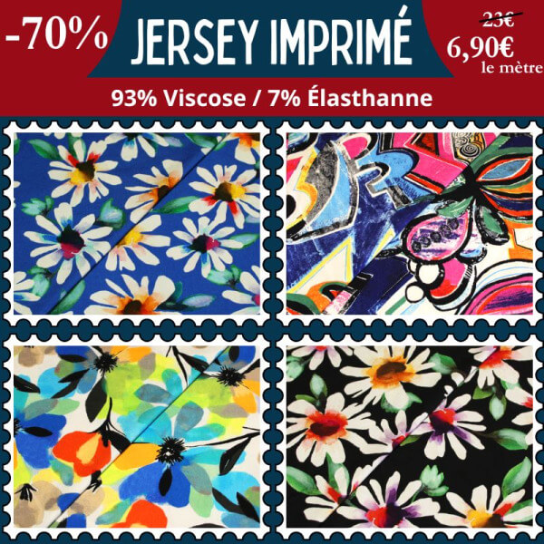 Jersey imprimé en viscose à 6,90€ le mètre (au lieu de 23€) – stocks limités