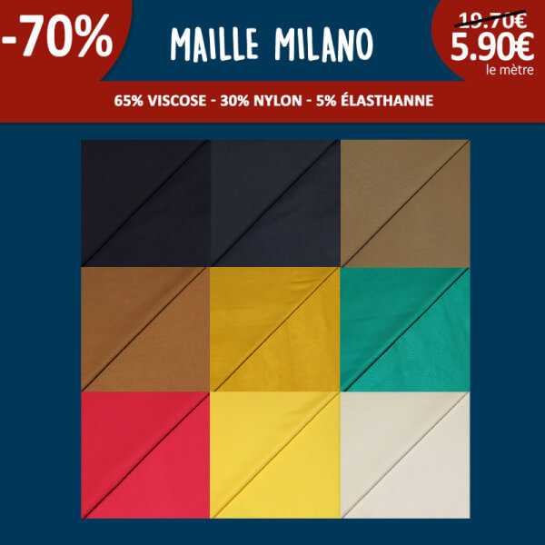 Dévoilez votre créativité avec la Maille Milano ! Douce, extensible et disponible en 9 couleurs éclatantes.